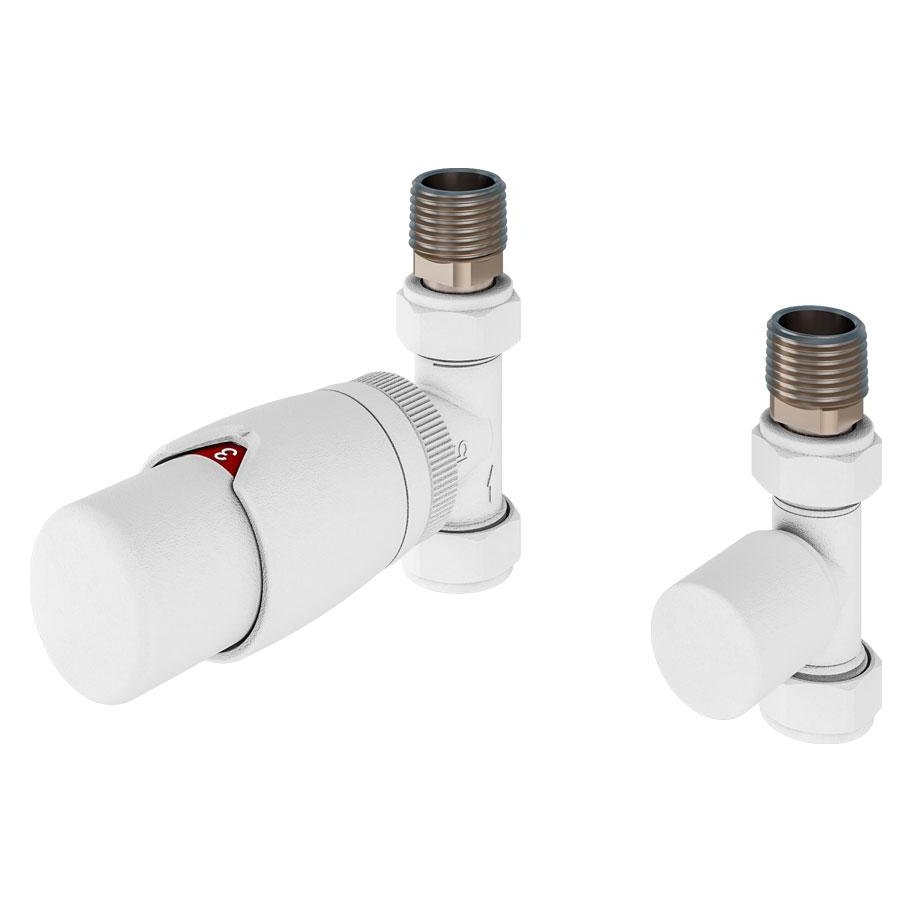 15mm Straight Designer Thermostatic Radiator Valve with Lockshield