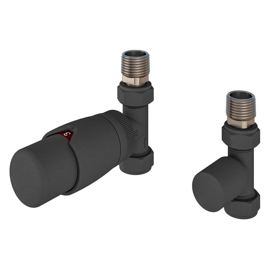 15mm Straight Designer Thermostatic Radiator Valve with Lockshield