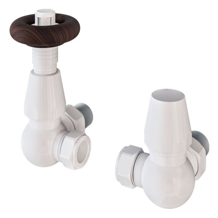 15mm Corner Traditional Thermostatic Radiator Valve with Lockshield