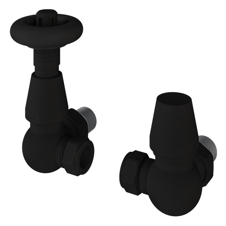 15mm Corner Traditional Thermostatic Radiator Valve with Lockshield
