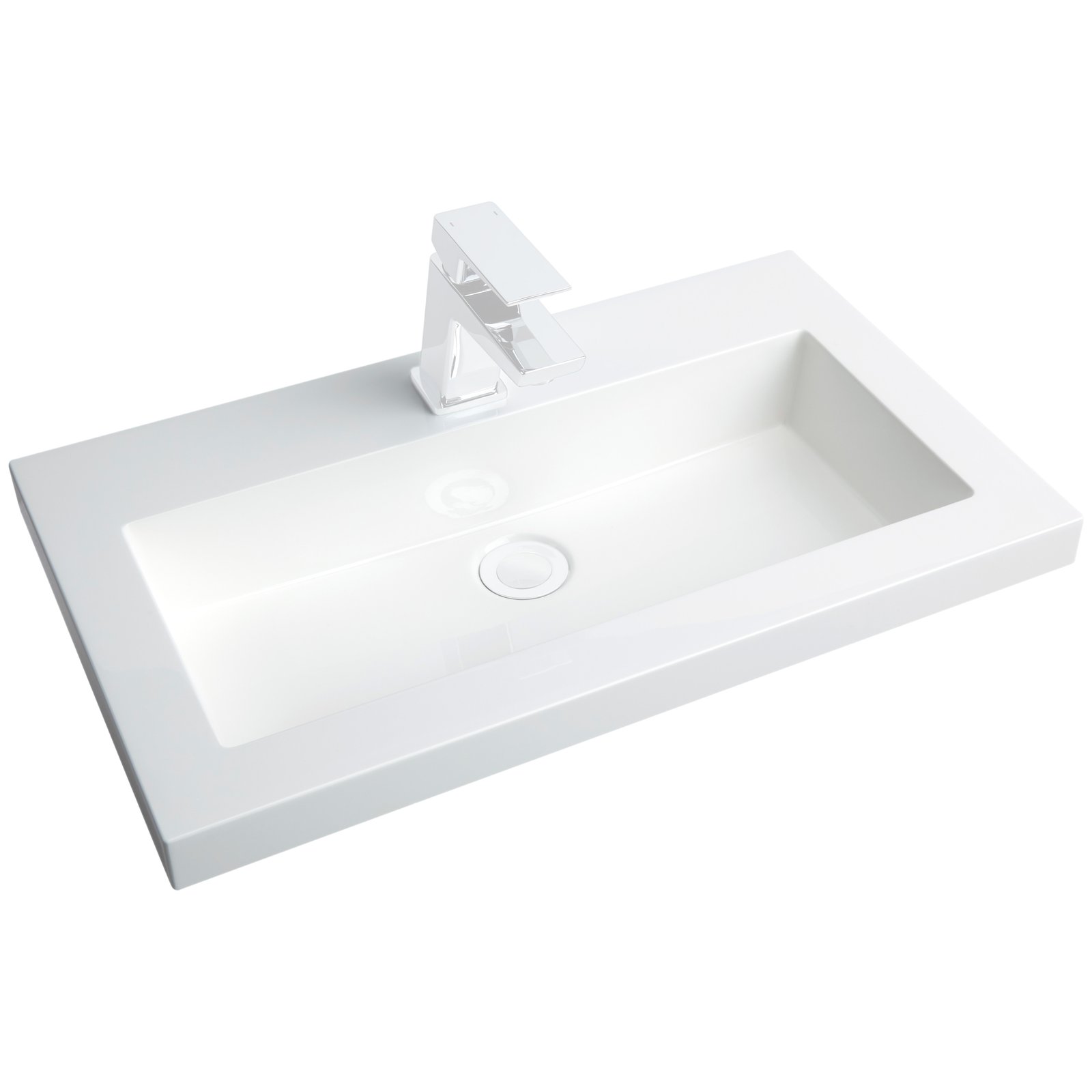 Jura 600 LED Wall Hung 2-Drawer with Slim Armastone Basin