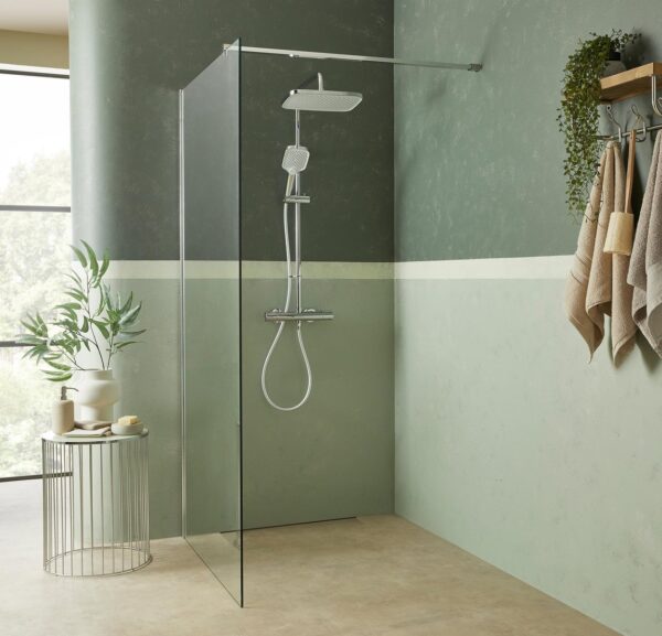 Talla 8mm Wetroom Screen with Bracing Bar 1000mm