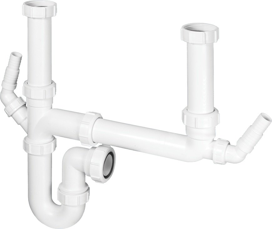 1½" Double Bowl Sink Kit With 2 Appliance Nozzles
