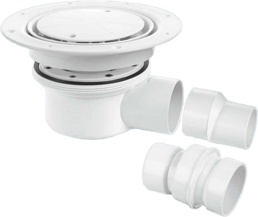 50mm Seal Gully White Abs Cover 2" Horizontal Outlet