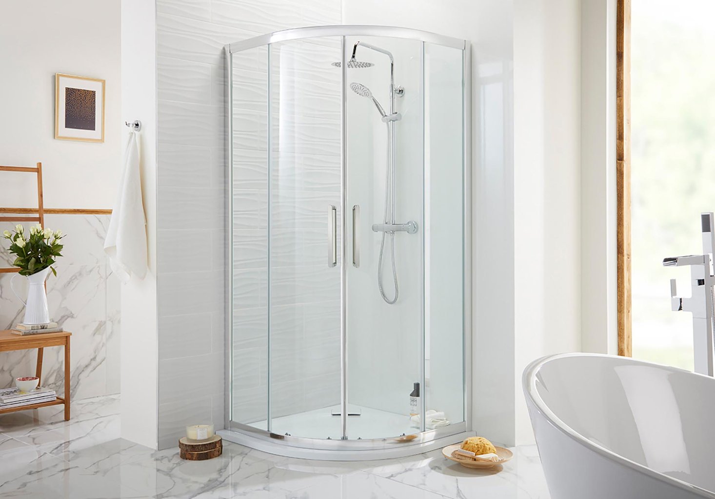 Cara 8mm 2-Door Quadrant Enclosure 900mm