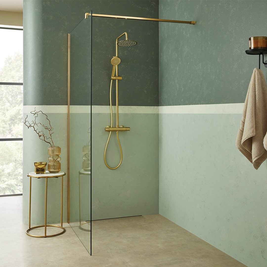 Katrine 8mm Wetroom Screen with Profile Pack & Bracing Bar 1000mm