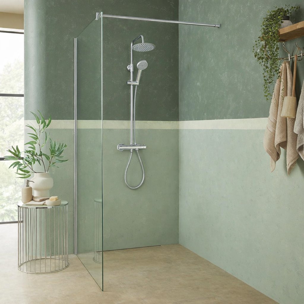 Katrine 8mm Wetroom Screen with Profile Pack & Bracing Bar 700mm