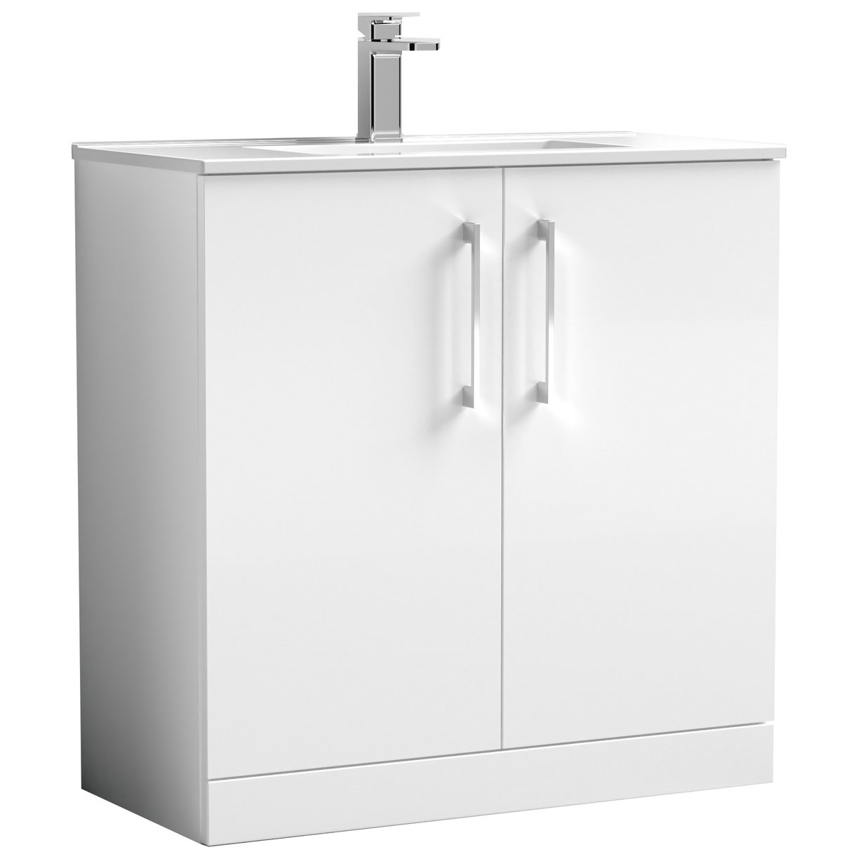 Arno 800mm Floor Standing 2-Door Vanity Unit & Minimalist Ceramic Basin