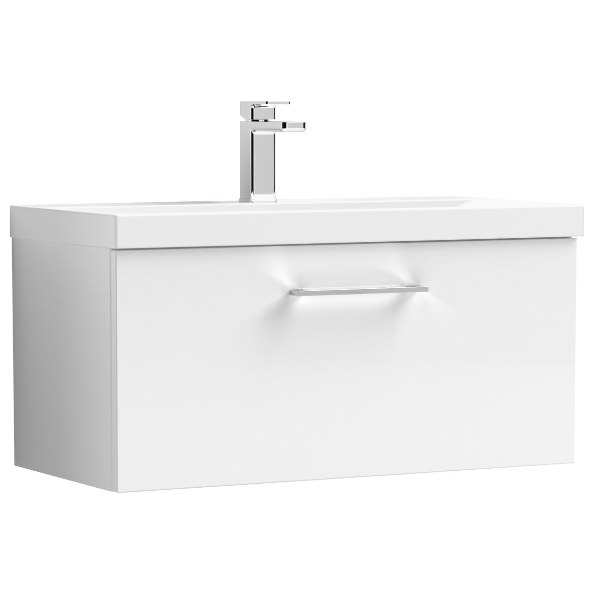 Arno 800mm Wall Hung 1-Drawer Vanity Unit & Mid-Edge Ceramic Basin