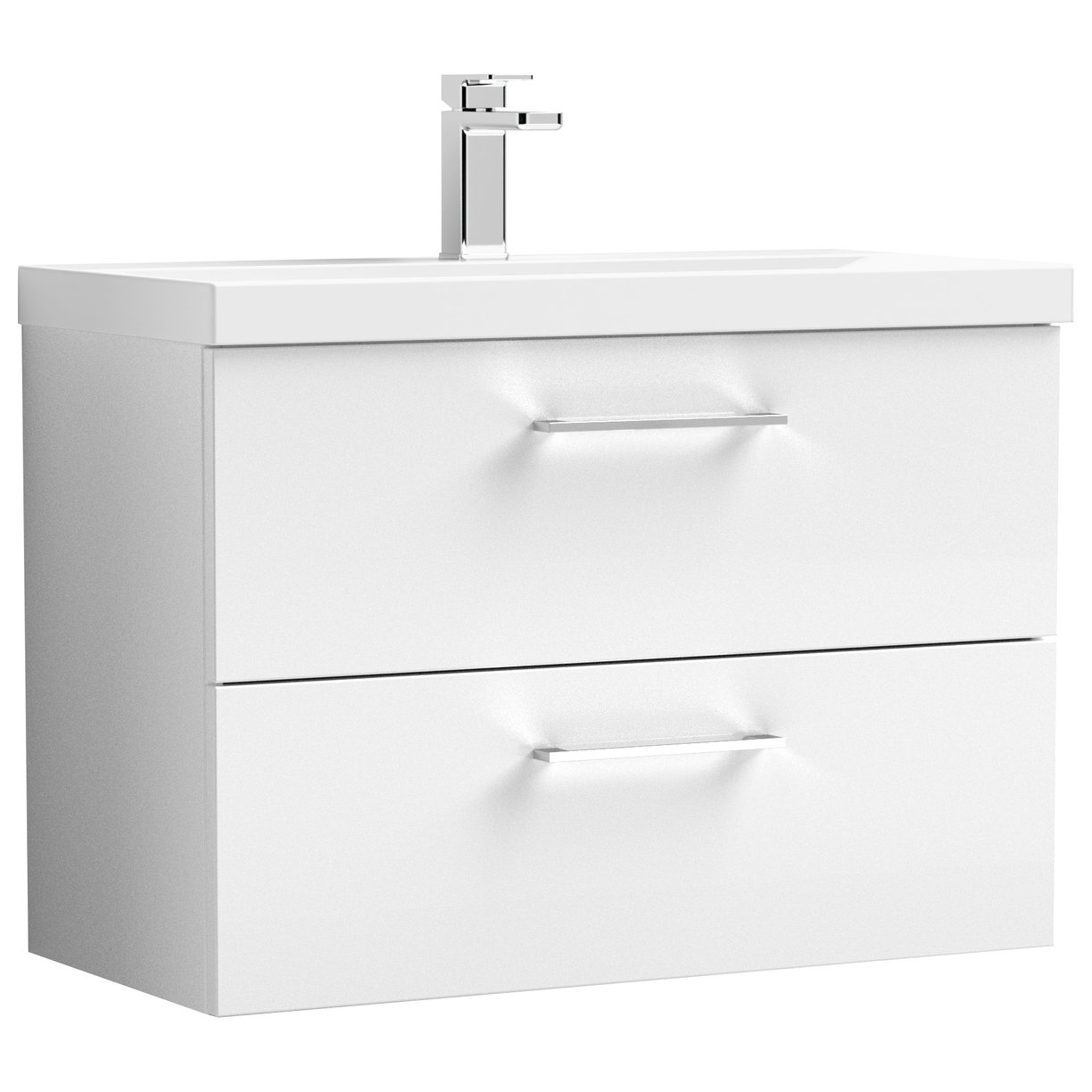 Arno 800mm Wall Hung 2-Drawer Vanity Unit & Thin-Edge Ceramic Basin