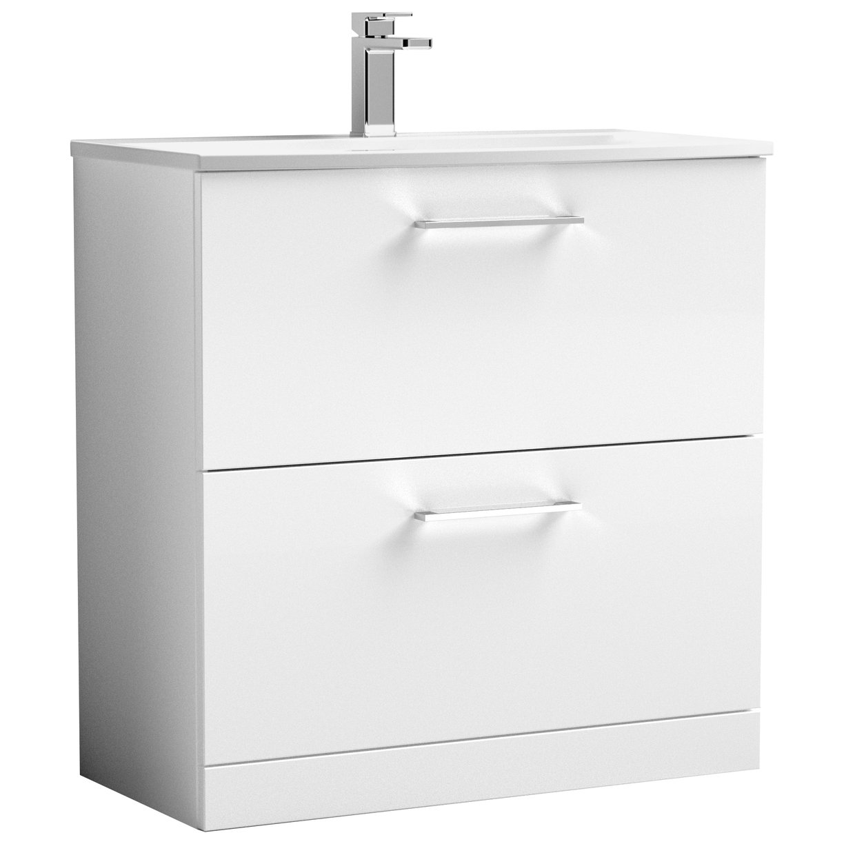 Arno 800mm Floor Standing 2-Drawer Vanity Unit & Curved Ceramic Basin