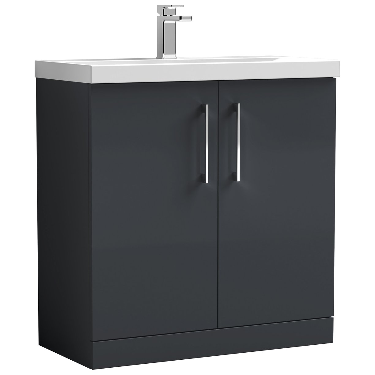 Arno 800mm Floor Standing 2-Door Vanity Unit & Mid-Edge Ceramic Basin