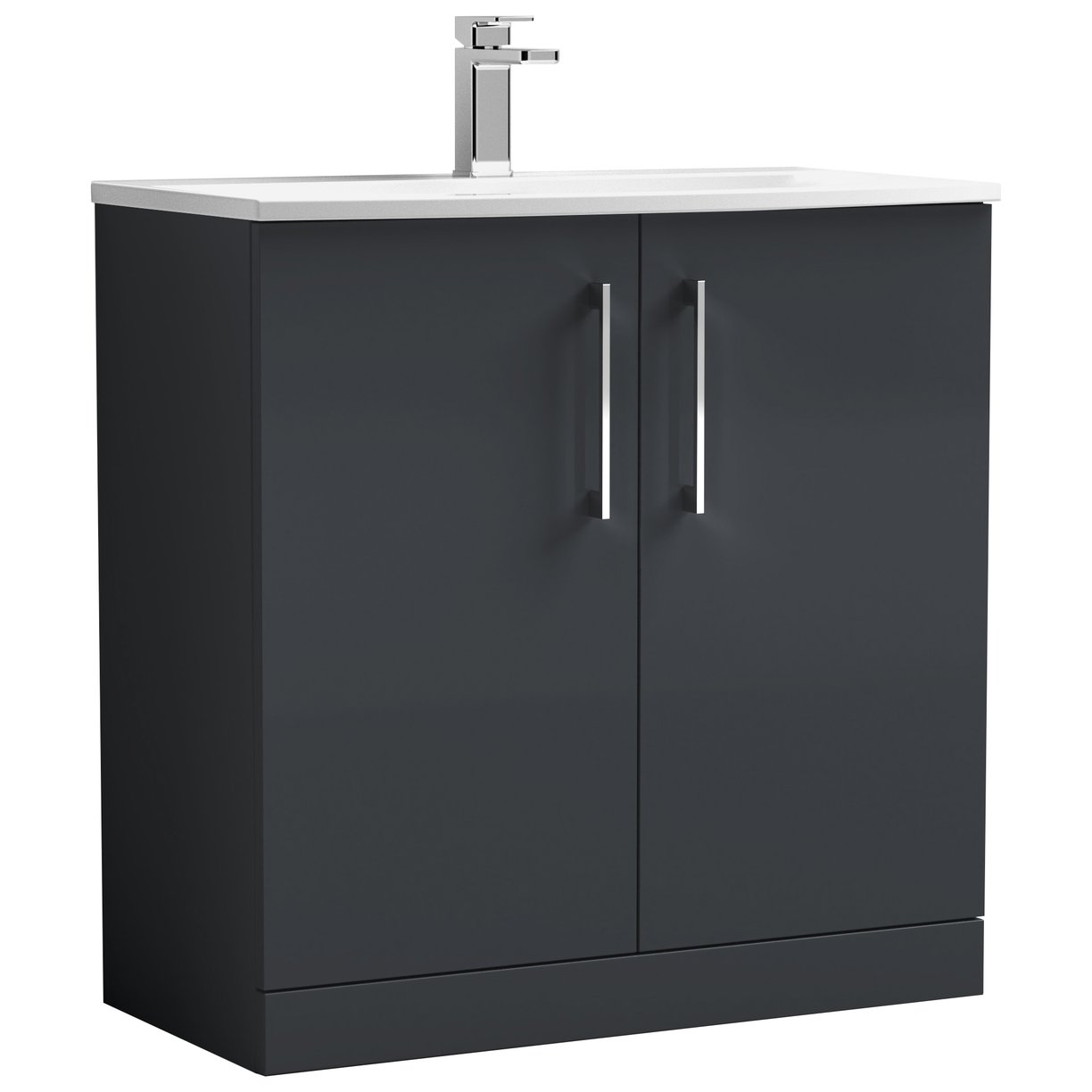 Arno 800mm Floor Standing 2-Door Vanity Unit & Curved Ceramic Basin