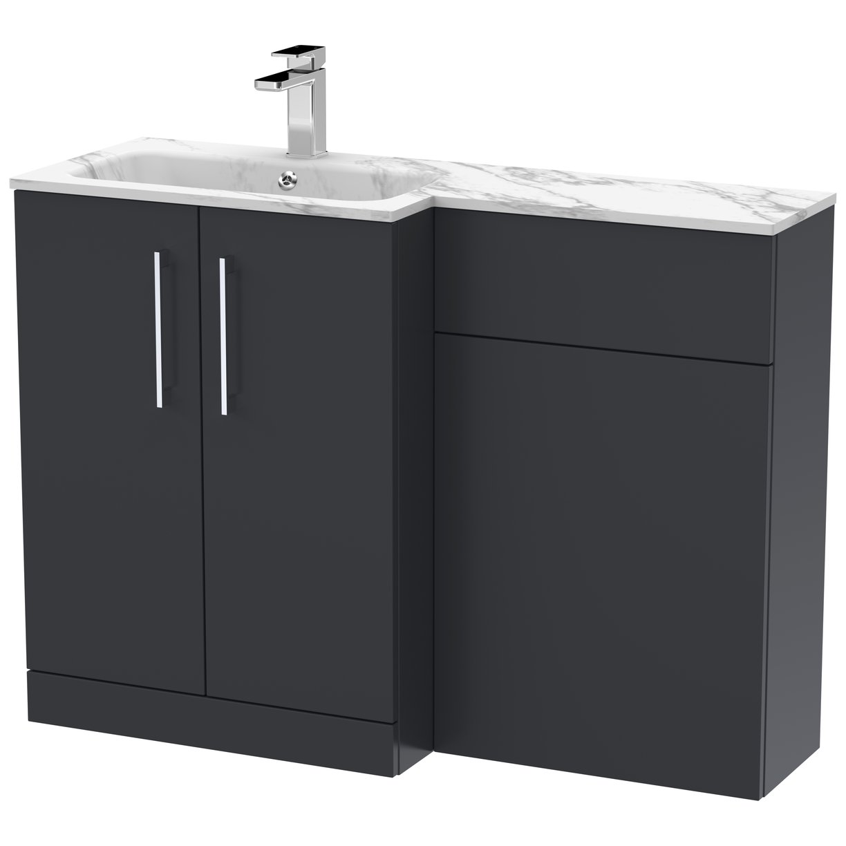 Arno 1100mm L-Shaped Combination Vanity Unit Left Hand