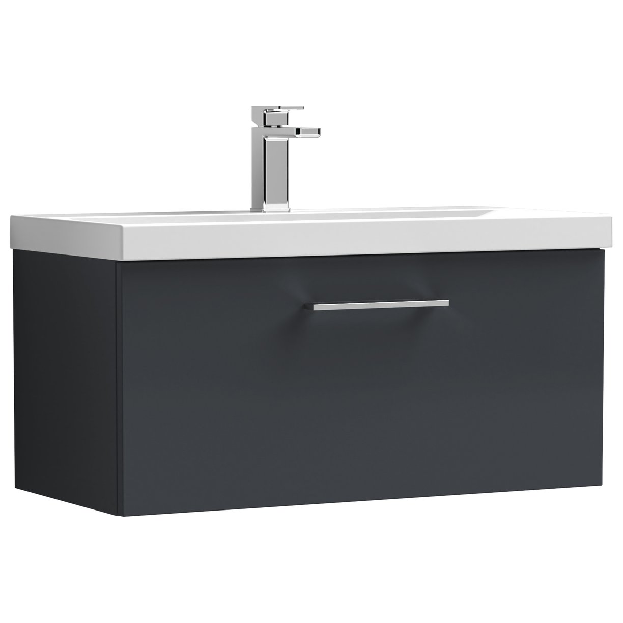 Arno 800mm Wall Hung 1-Drawer Vanity Unit & Mid-Edge Ceramic Basin