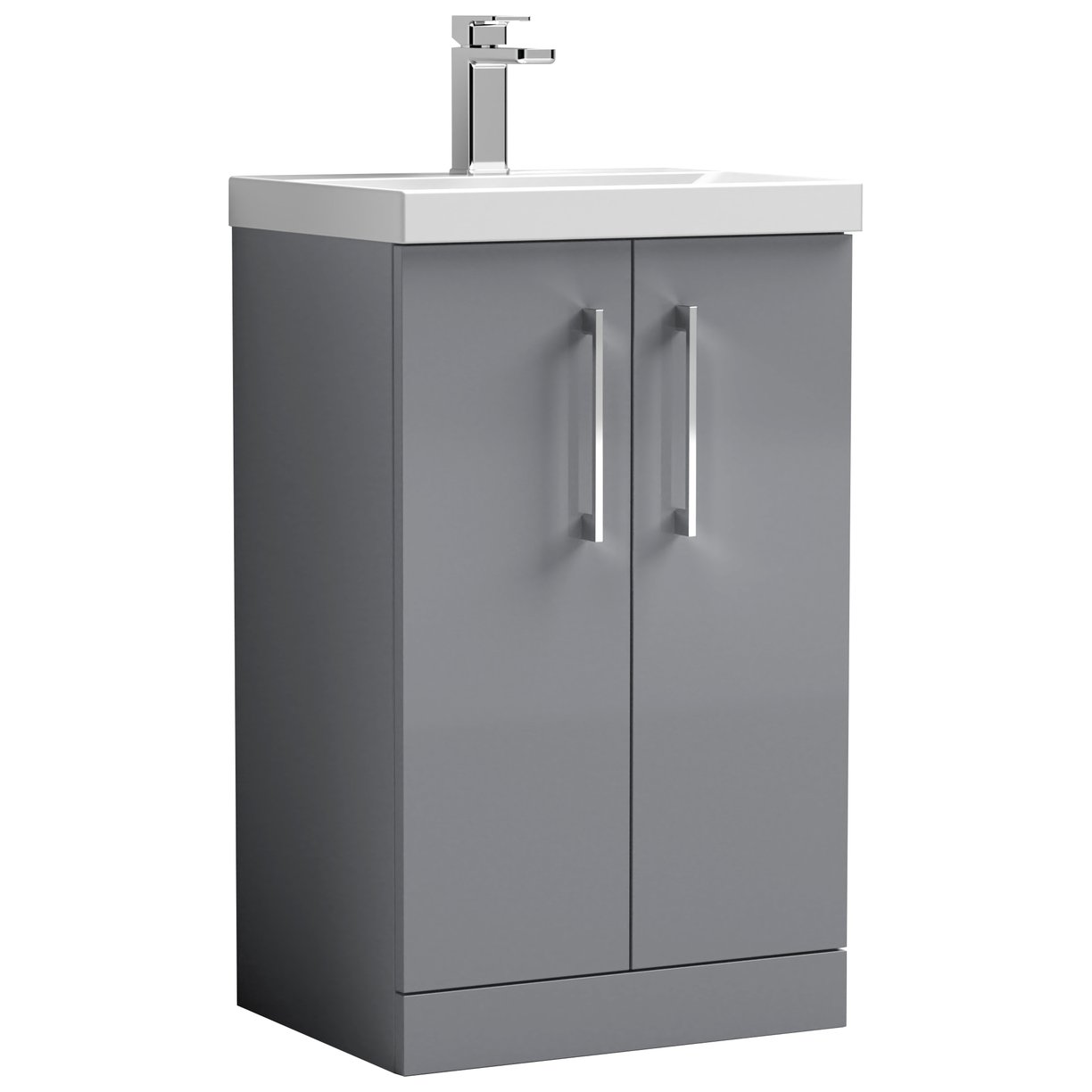 Arno 500mm Floor Standing 2-Door Vanity Unit & Mid-Edge Ceramic Basin