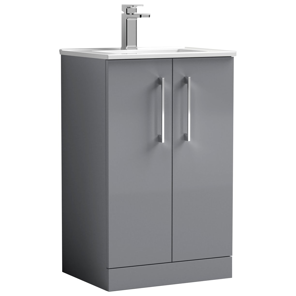 Arno 500mm Floor Standing 2-Door Vanity Unit & Minimalist Ceramic Basin