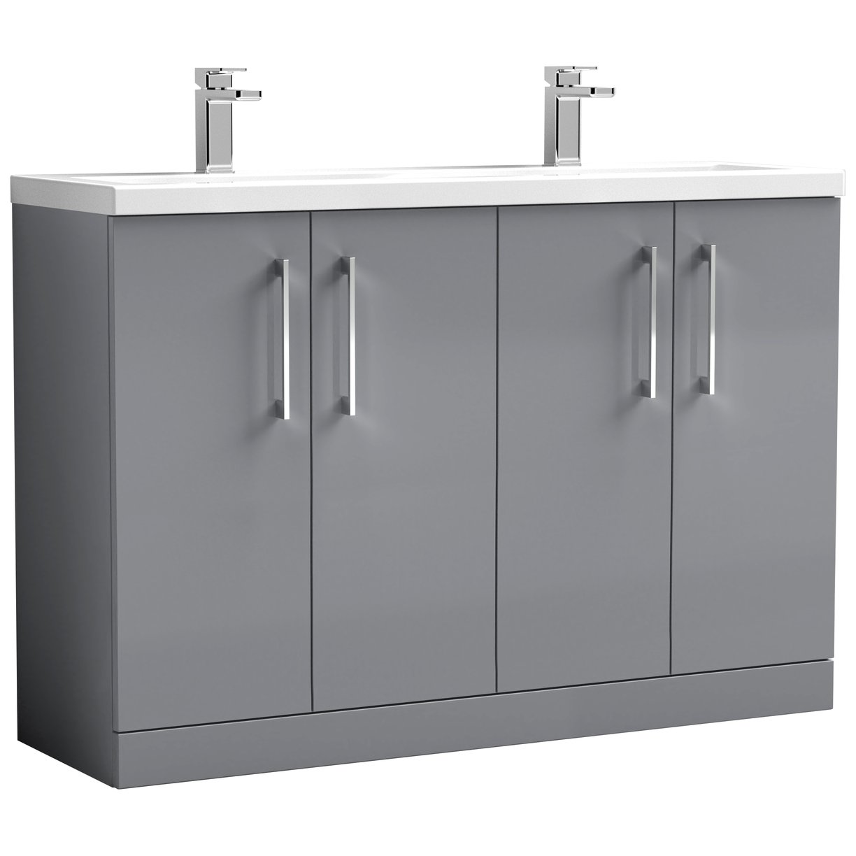 Arno 1200mm Floor Standing 4 Door Vanity Unit & Double Basin