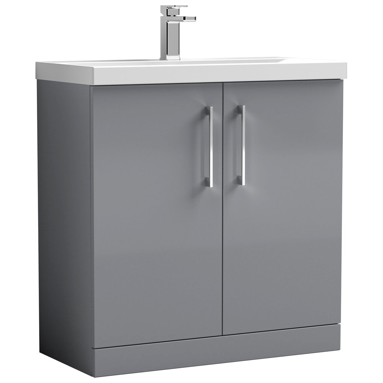 Arno 800mm Floor Standing 2-Door Vanity Unit & Mid-Edge Ceramic Basin