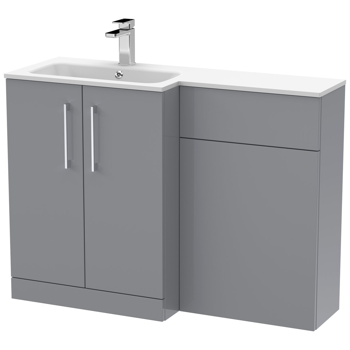 Arno 1100mm L-Shaped Combination Vanity Unit Left Hand