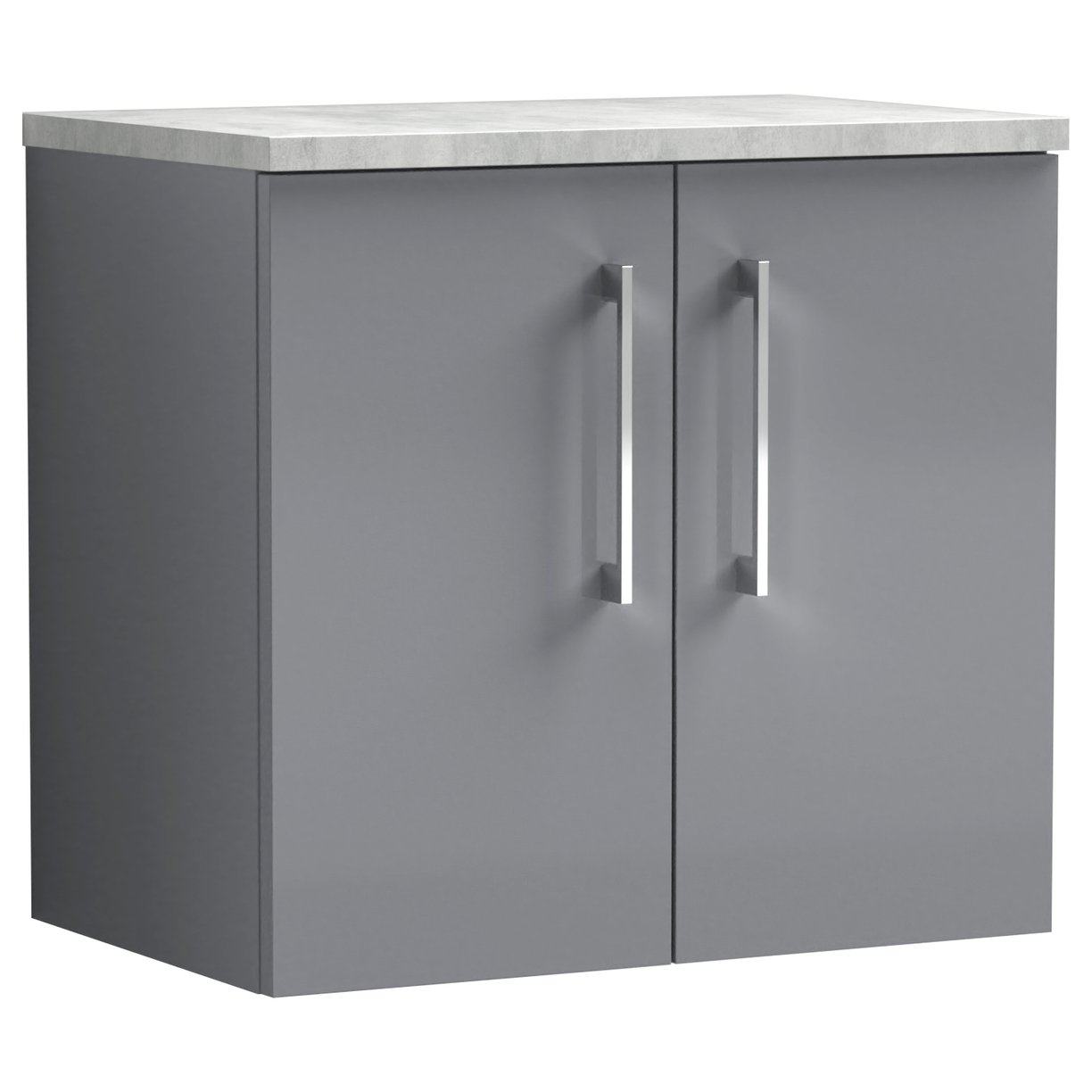 Arno 600mm Wall Hung 2-Door Vanity Unit & Laminate Worktop