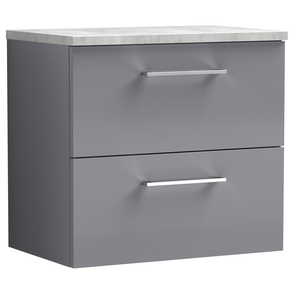 Arno 600mm Wall Hung 2-Drawer Vanity Unit & Laminate Worktop