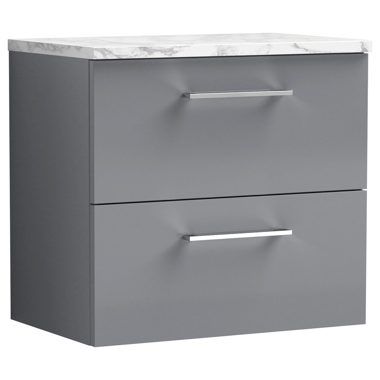 Arno 600mm Wall Hung 2-Drawer Vanity Unit & Laminate Worktop