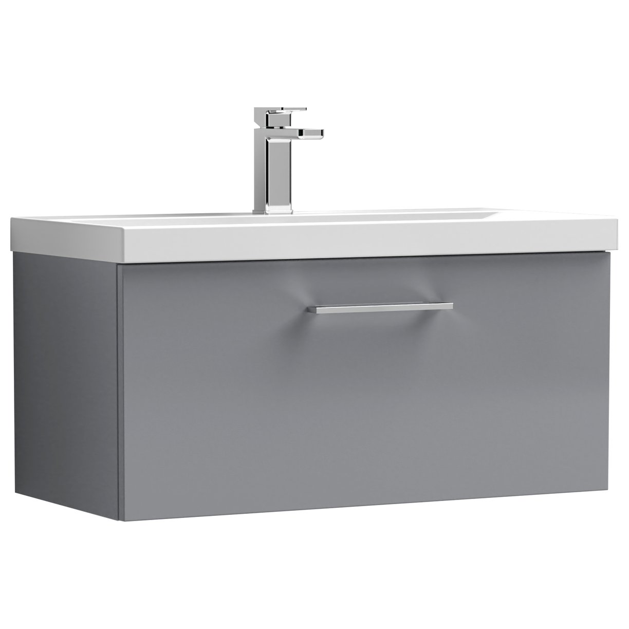 Arno 800mm Wall Hung 1-Drawer Vanity Unit & Mid-Edge Ceramic Basin