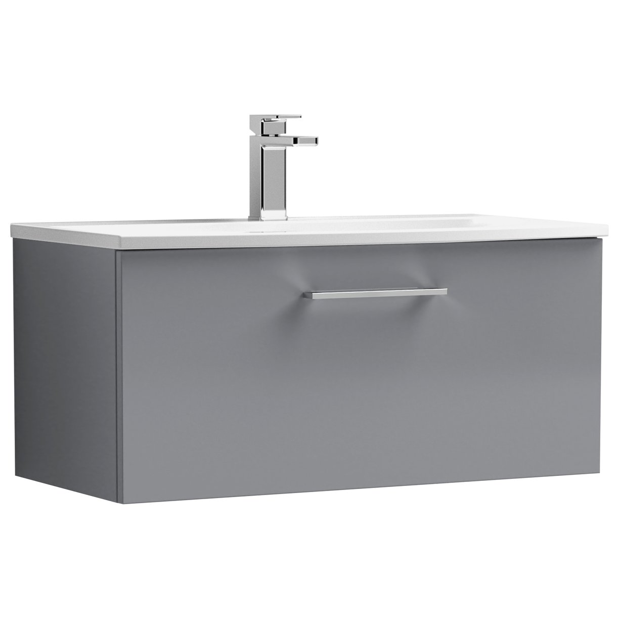 Arno 800mm Wall Hung 1-Drawer Vanity Unit & Curved Ceramic Basin