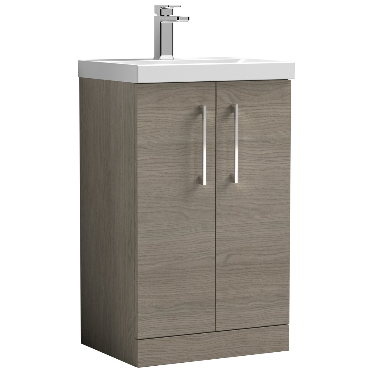 Arno 500mm Floor Standing 2-Door Vanity Unit & Mid-Edge Ceramic Basin