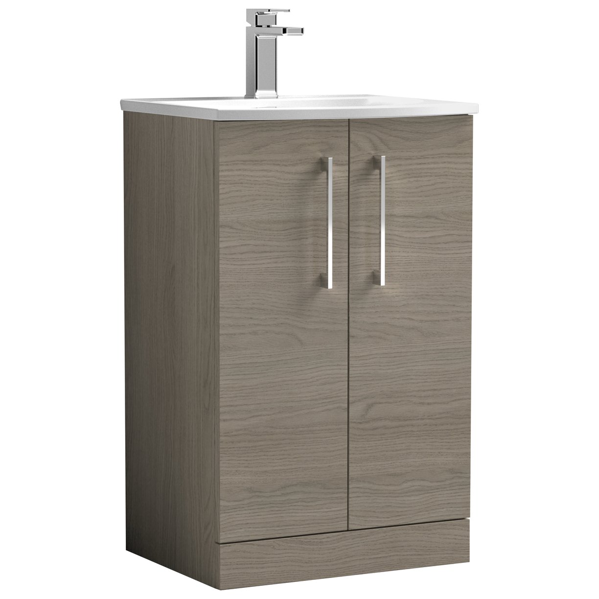 Arno 500mm Floor Standing 2-Door Vanity Unit & Curved Ceramic Basin