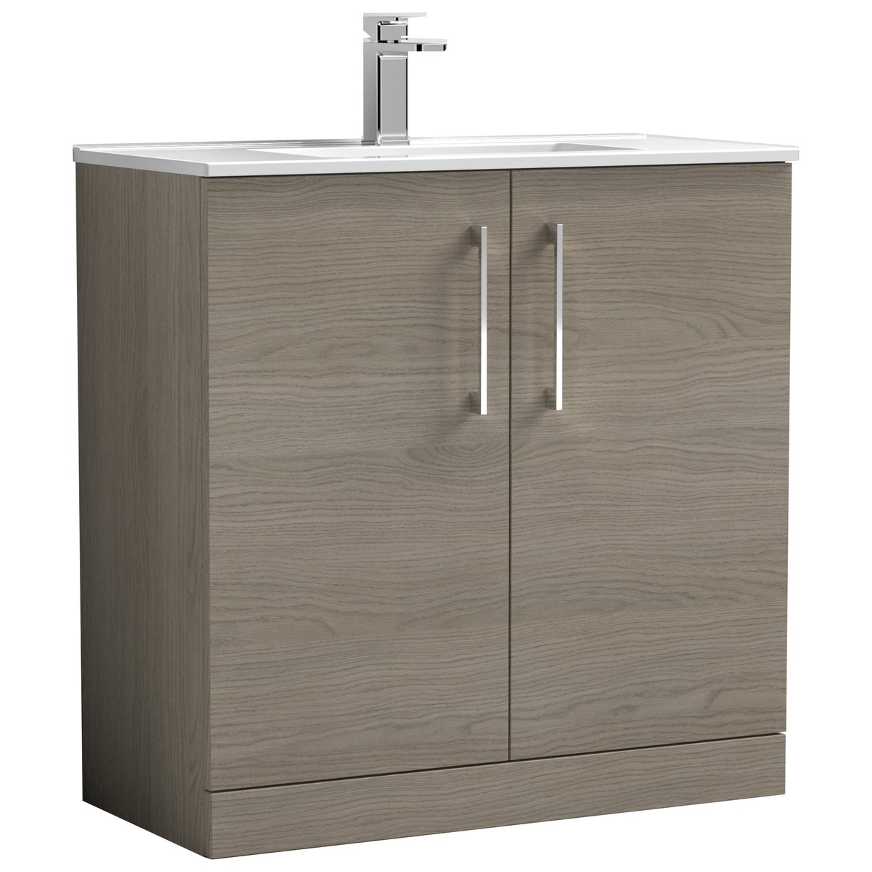 Arno 800mm Floor Standing 2-Door Vanity Unit & Minimalist Ceramic Basin