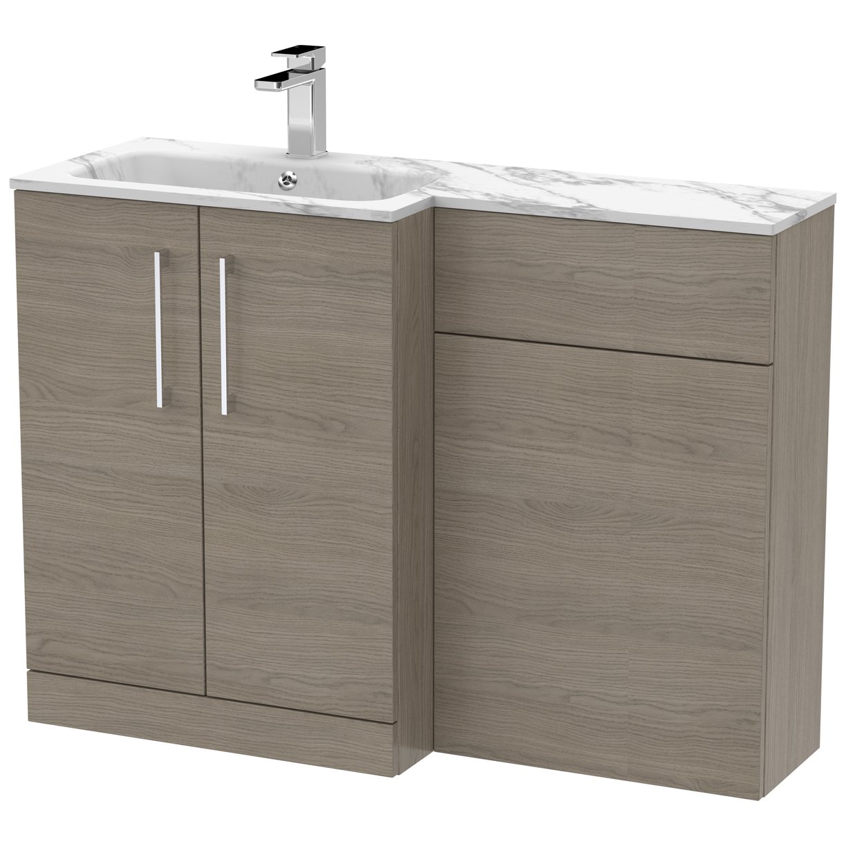 Arno 1100mm L-Shaped Combination Vanity Unit Left Hand