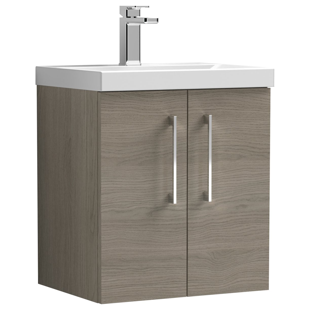 Arno 500mm Wall Hung 2-Door Vanity Unit & Thin-Edge Ceramic Basin