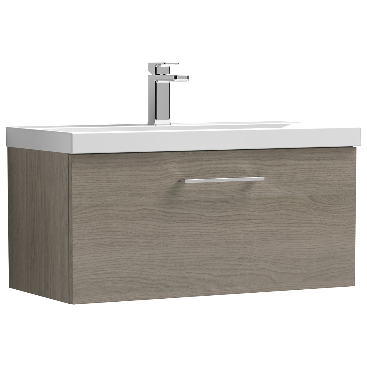 Arno 800mm Wall Hung 1-Drawer Vanity Unit & Mid-Edge Ceramic Basin