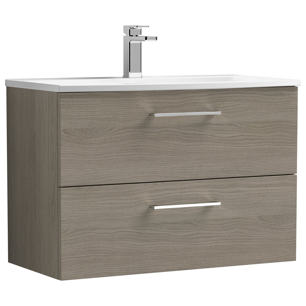 Arno 800mm Wall Hung 2-Drawer Vanity Unit & Curved Ceramic Basin