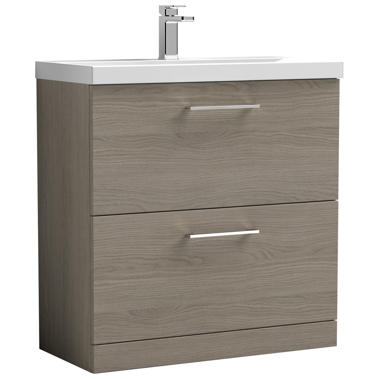 Arno 800mm Floor Standing 2-Drawer Vanity Unit & Mid-Edge Ceramic Basin
