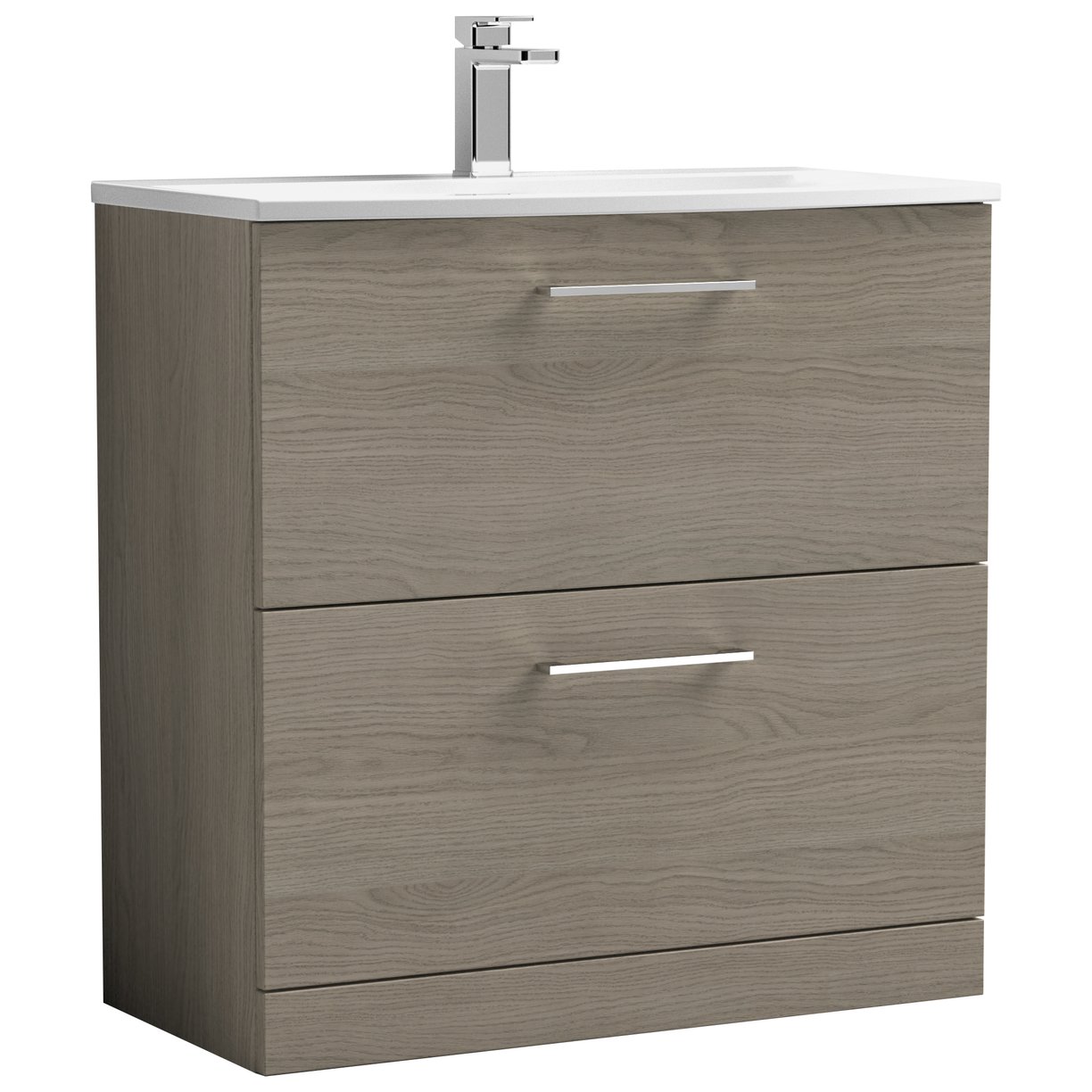 Arno 800mm Floor Standing 2-Drawer Vanity Unit & Curved Ceramic Basin