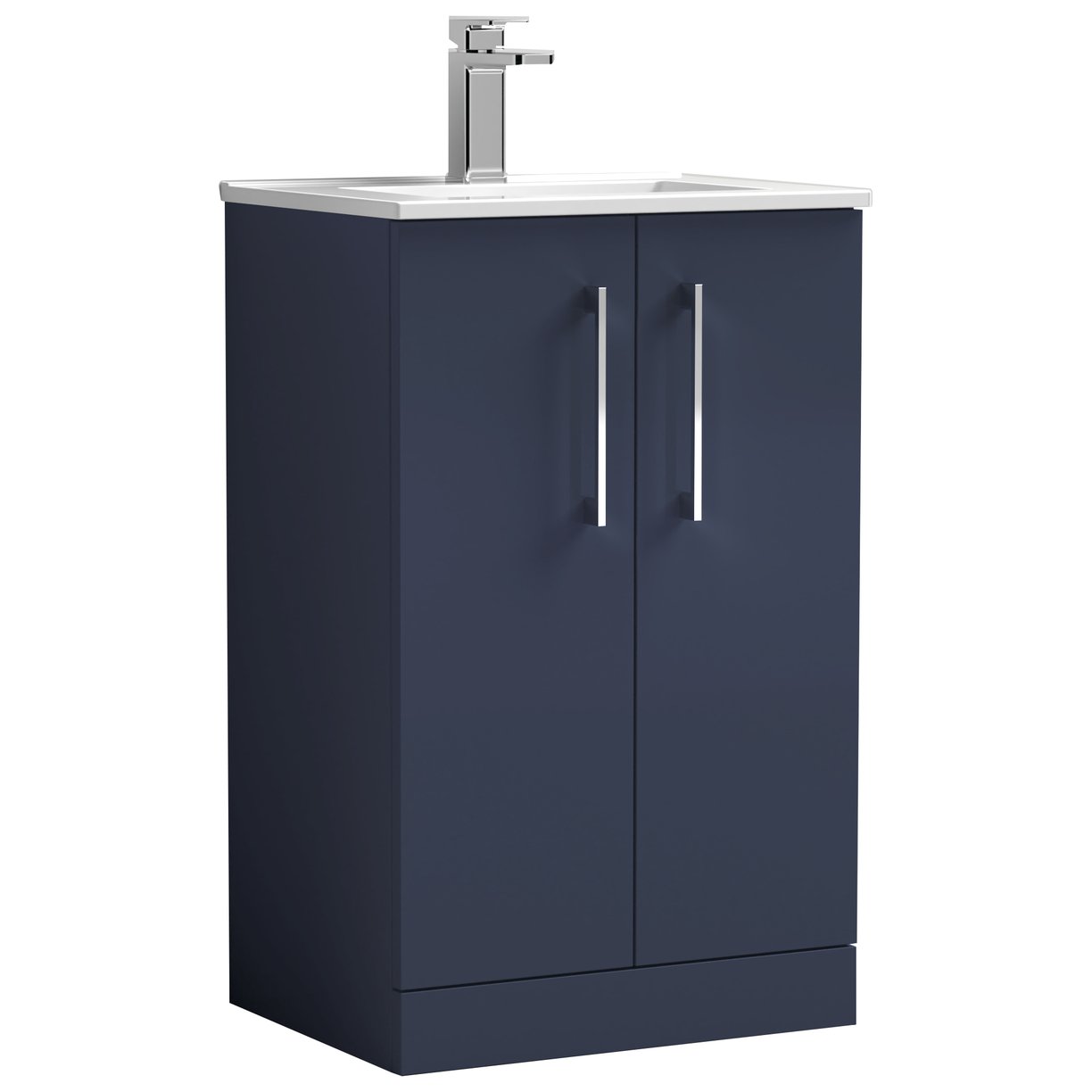 Arno 500mm Floor Standing 2-Door Vanity Unit & Minimalist Ceramic Basin