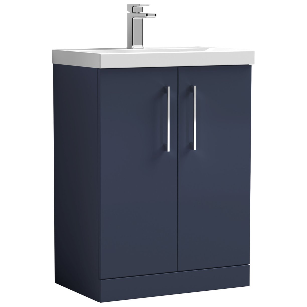 Arno 600mm Floor Standing 2-Door Vanity Unit & Mid-Edge Ceramic Basin