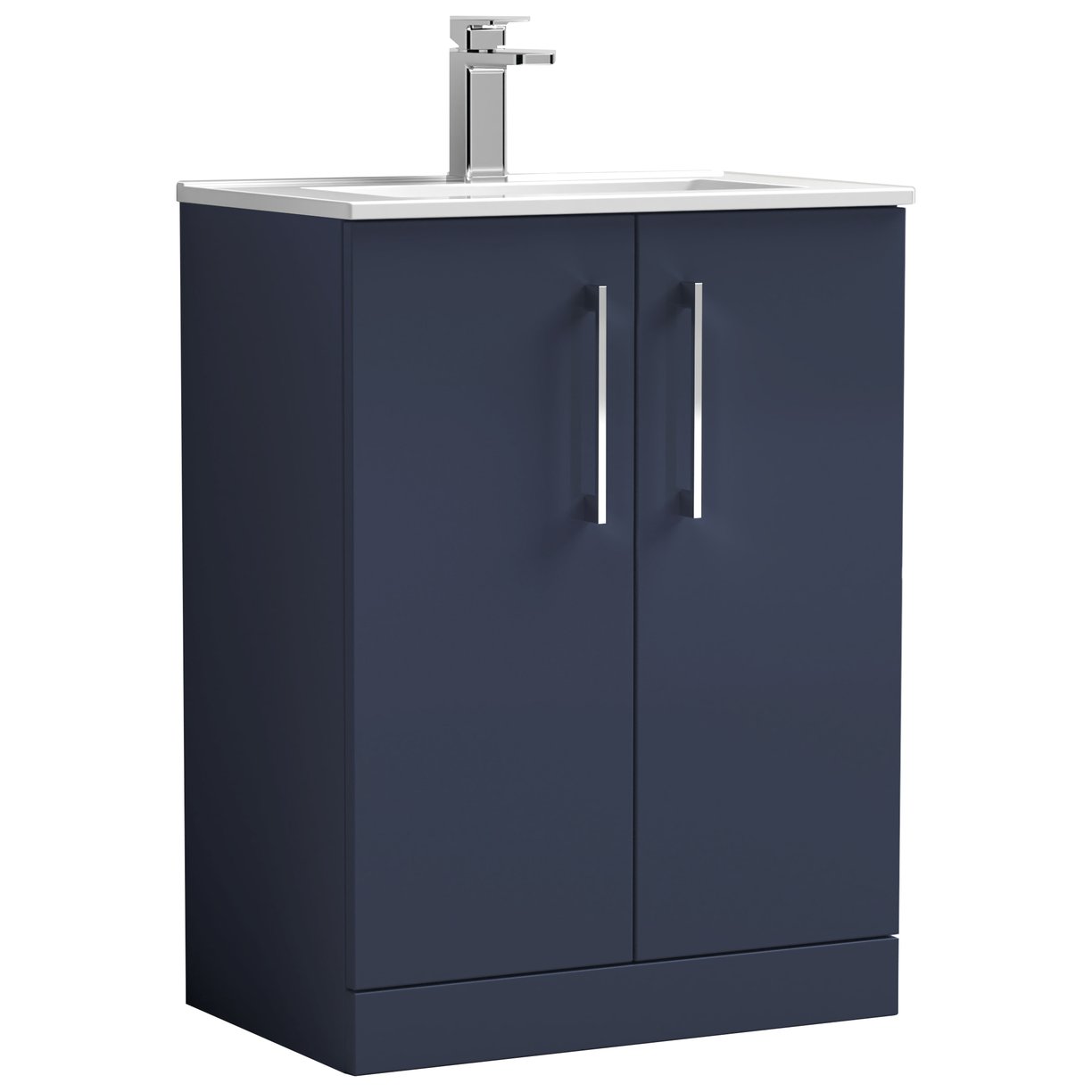 Arno 600mm Floor Standing 2-Door Vanity Unit & Minimalist Ceramic Basin