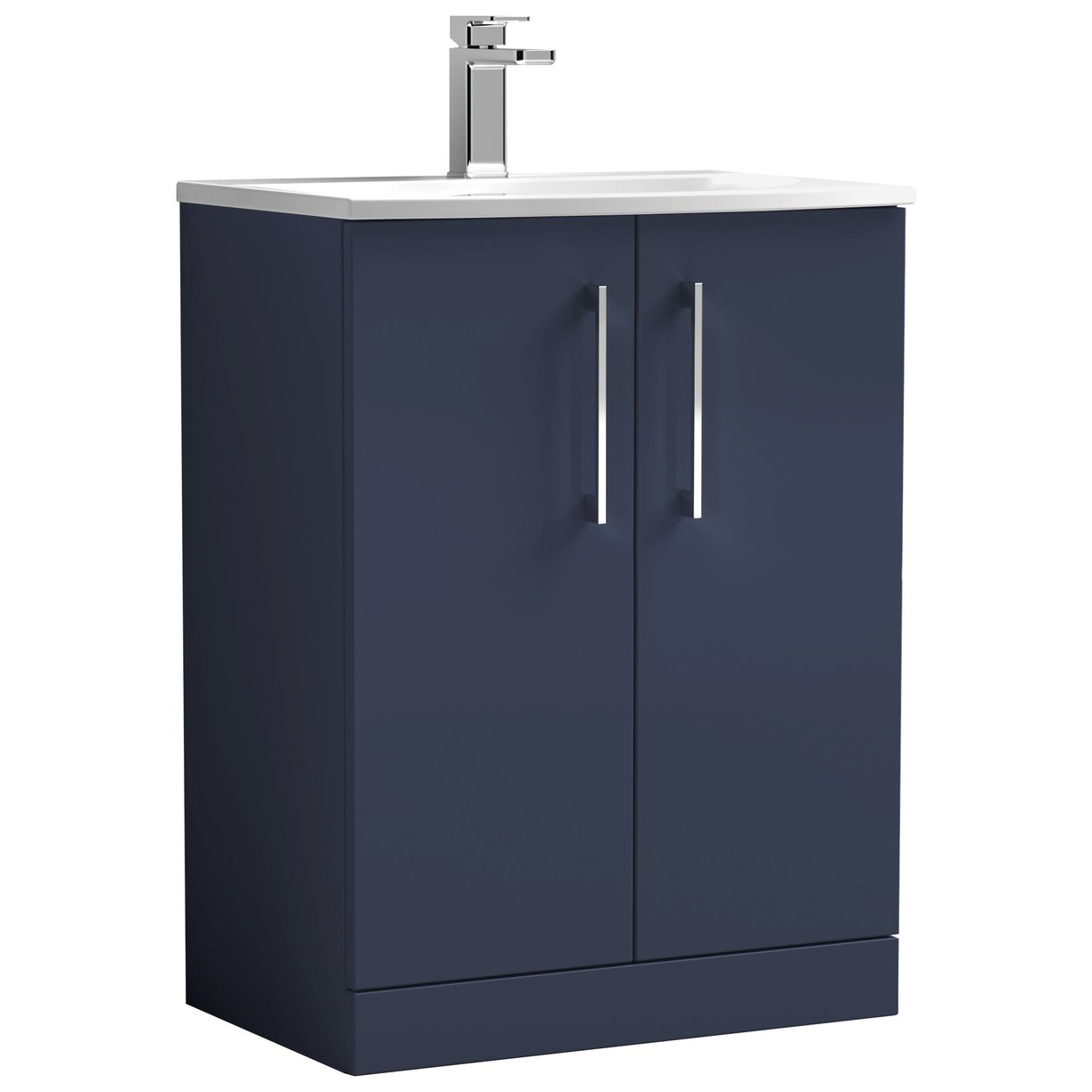 Arno 600mm Floor Standing 2-Door Vanity Unit & Curved Ceramic Basin