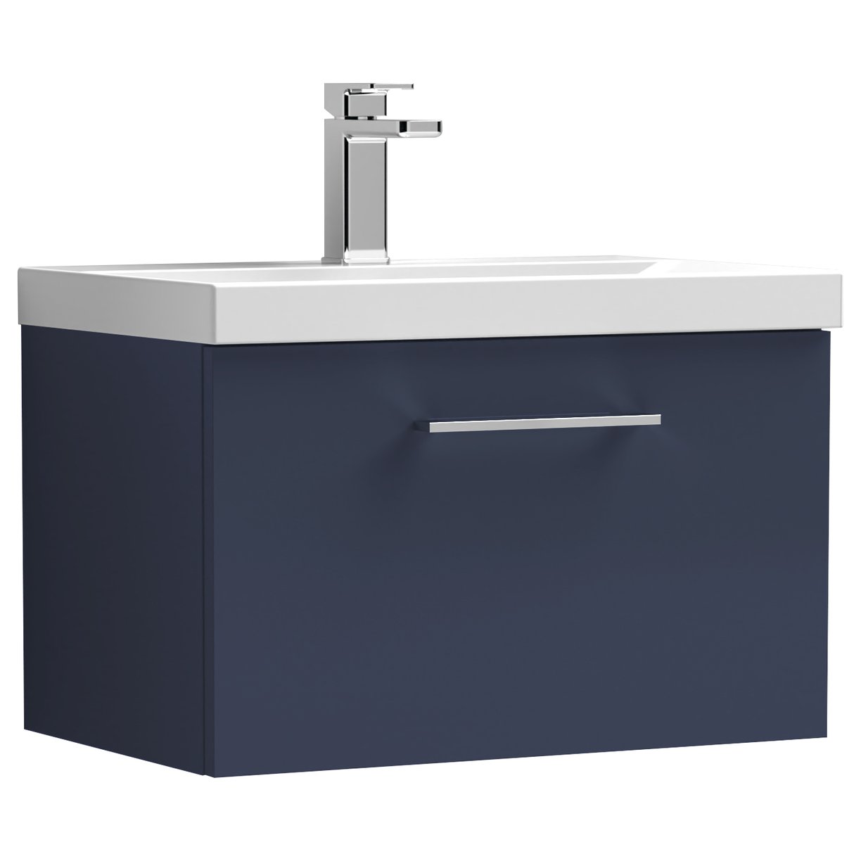 Arno 600mm Wall Hung 1-Drawer Vanity Unit & Thin-Edge Ceramic Basin