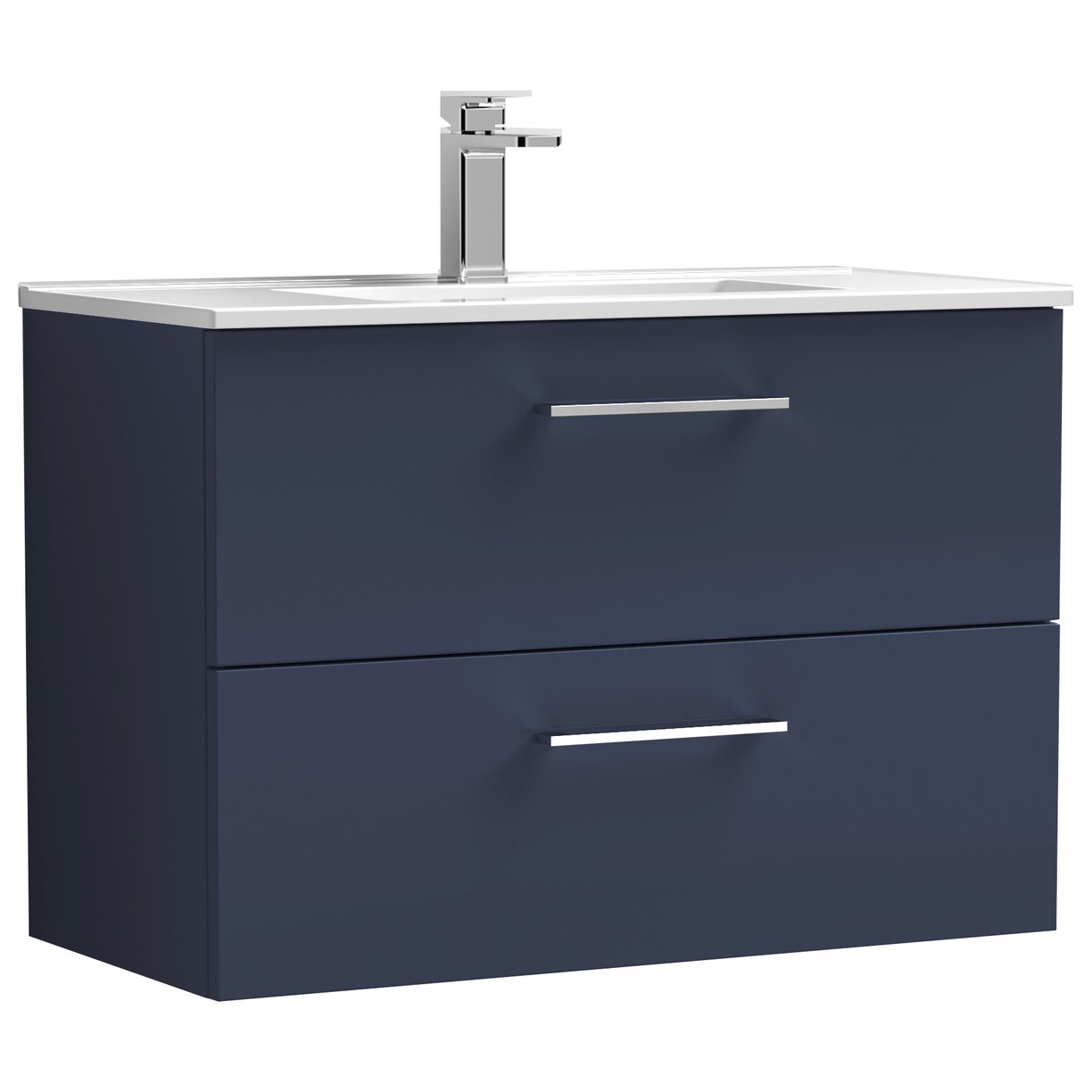 Arno 800mm Wall Hung 2-Drawer Vanity Unit & Minimalist Ceramic Basin