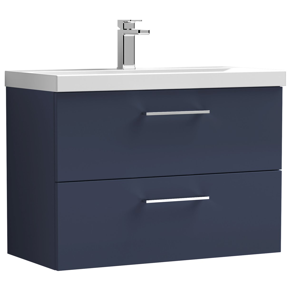 Arno 800mm Wall Hung 2-Drawer Vanity Unit & Thin-Edge Ceramic Basin