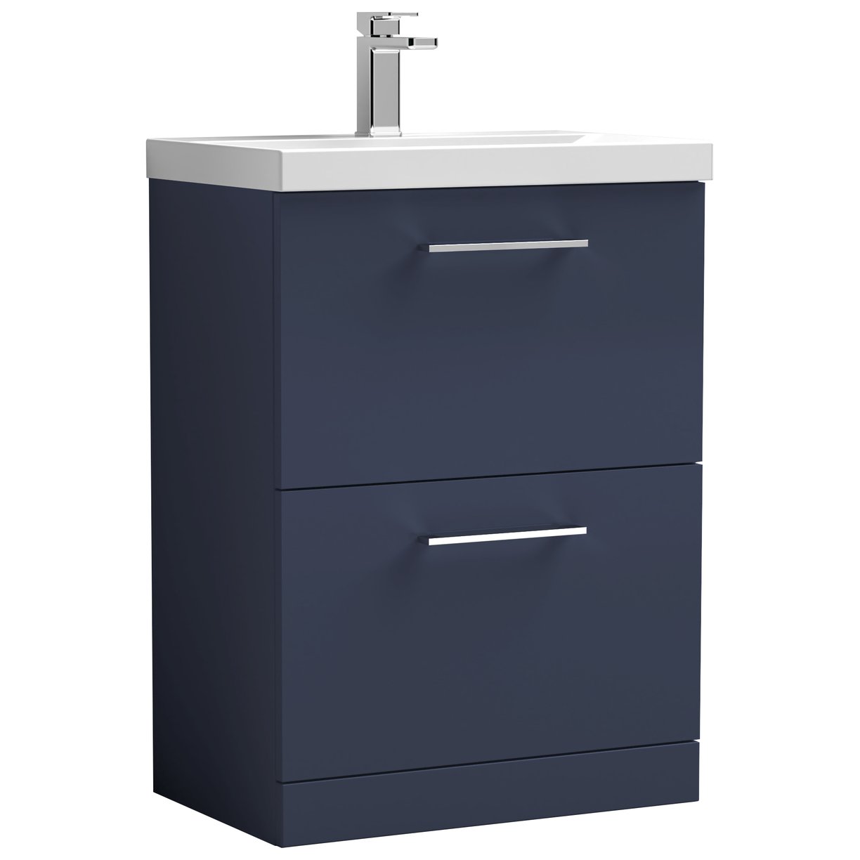 Arno 600mm Floor Standing 2-Drawer Vanity Unit & Thin-Edge Ceramic Basin