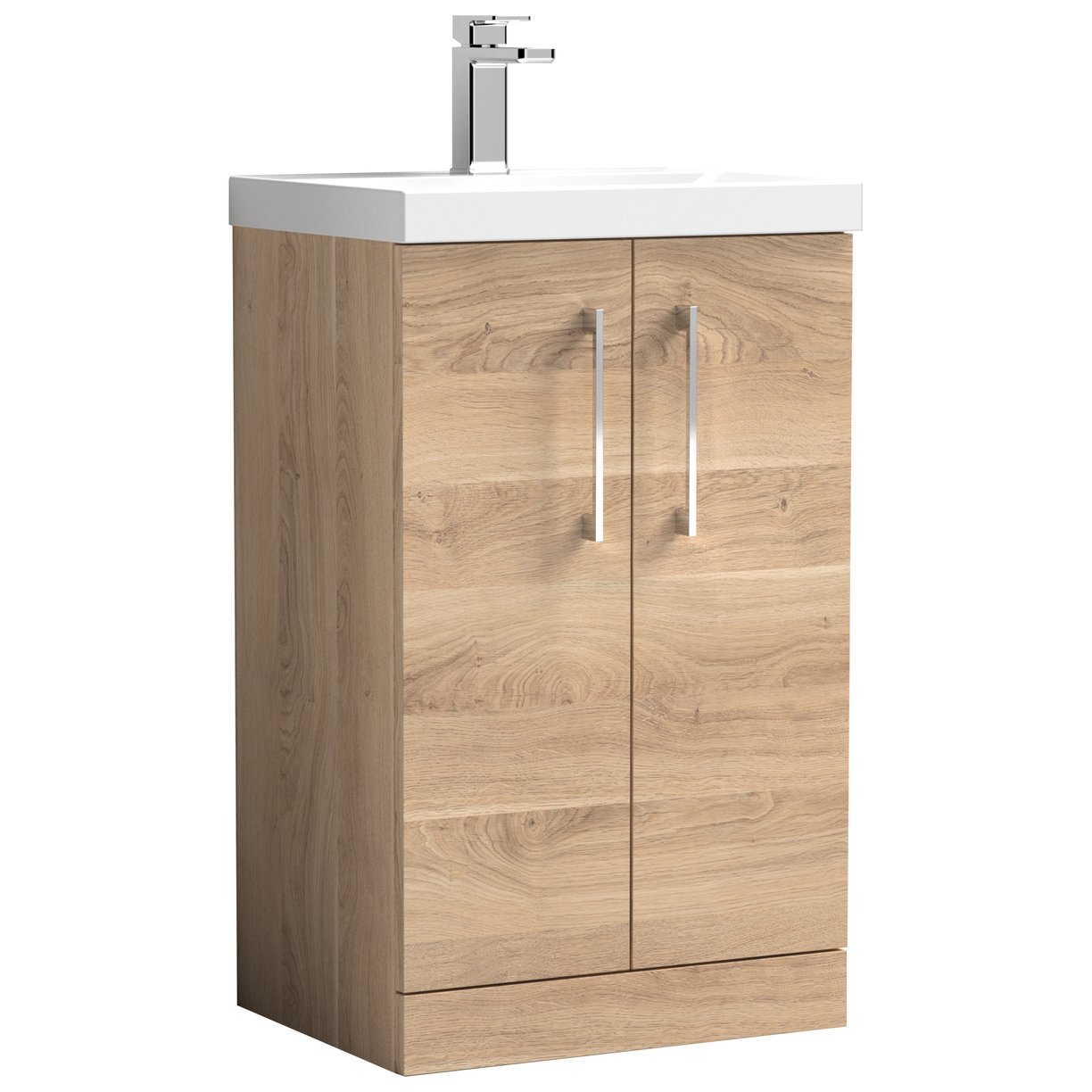 Arno 500mm Floor Standing 2-Door Vanity Unit & Thin-Edge Ceramic Basin