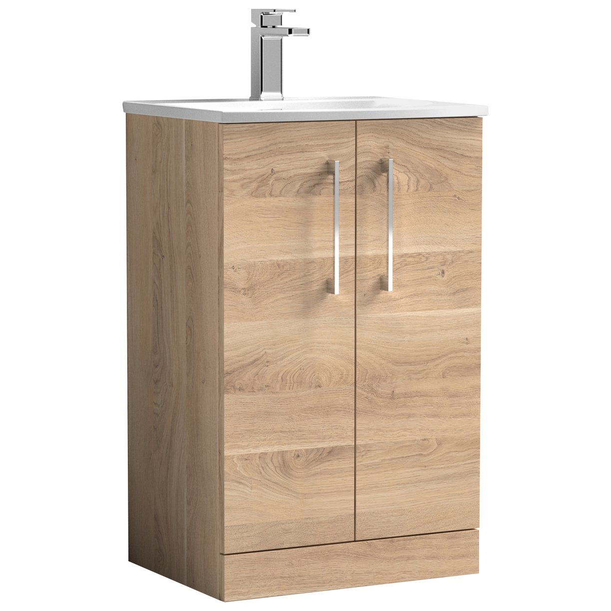 Arno 500mm Floor Standing 2-Door Vanity Unit & Curved Ceramic Basin