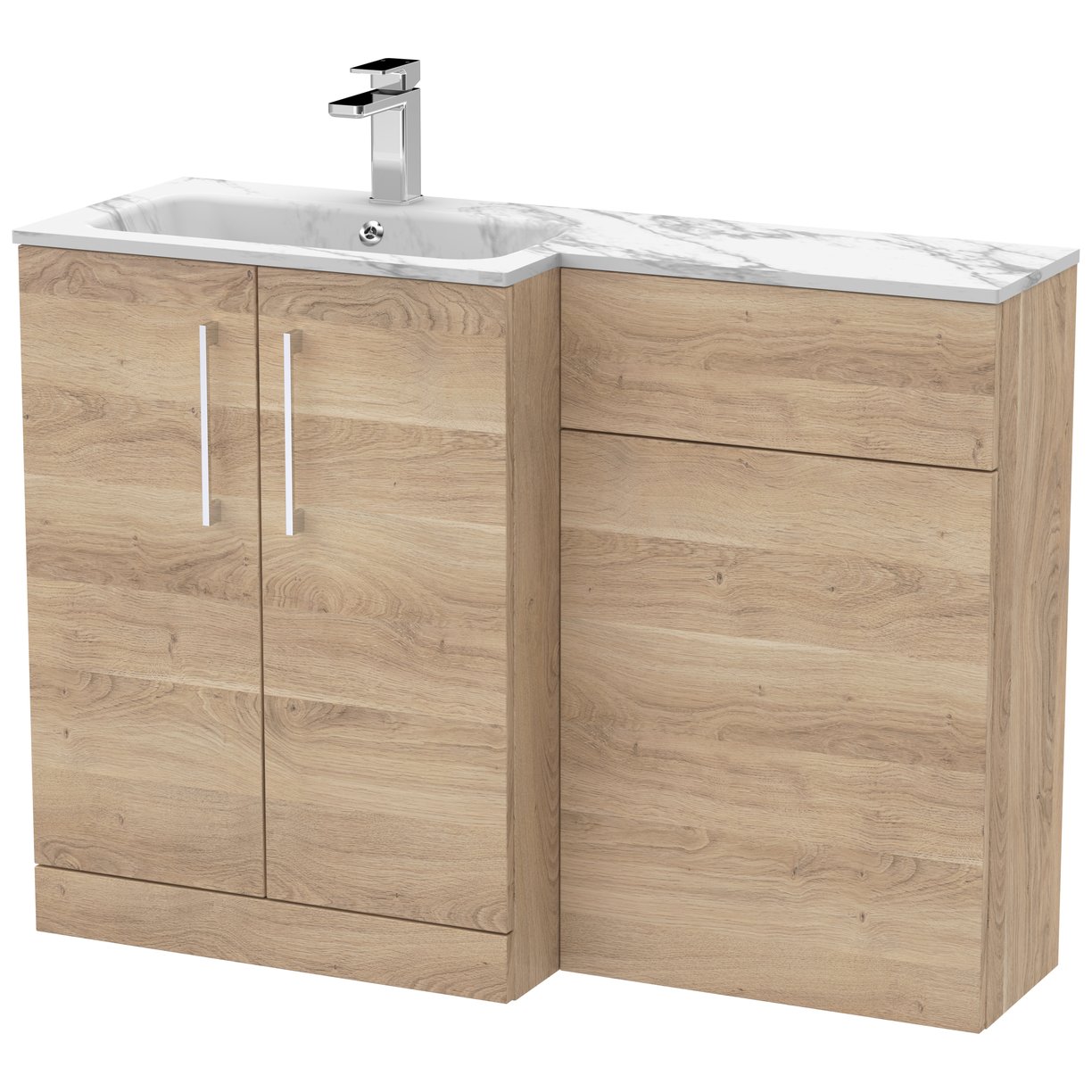 Arno 1100mm L-Shaped Combination Vanity Unit Left Hand