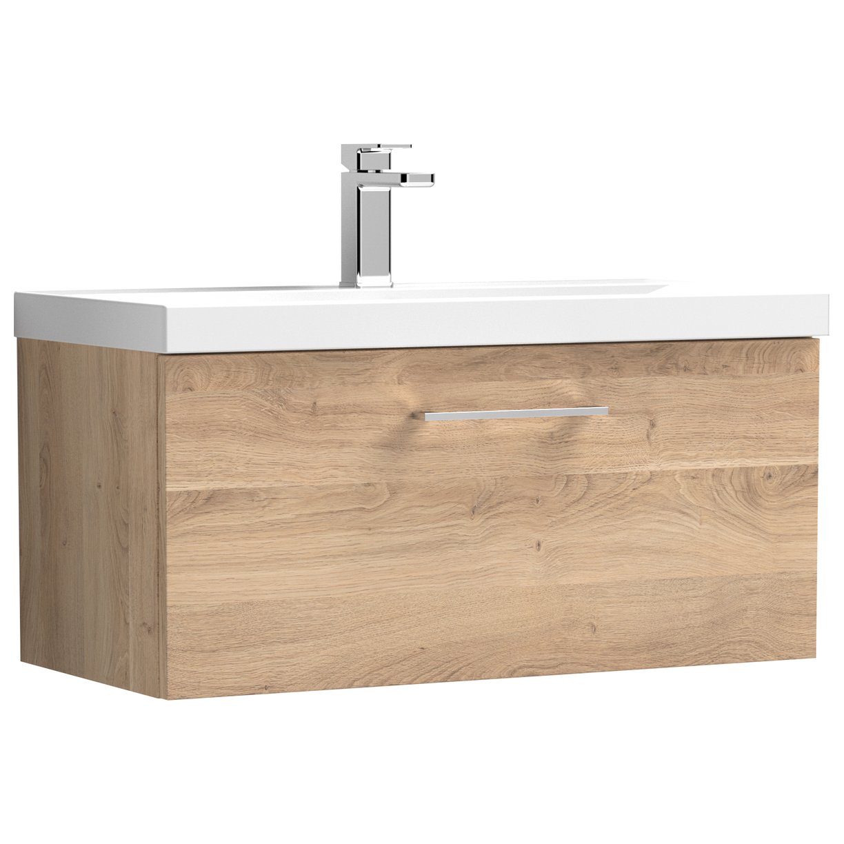 Arno 800mm Wall Hung 1-Drawer Vanity Unit & Mid-Edge Ceramic Basin